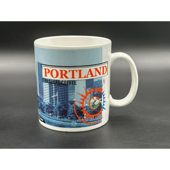 Starbucks Other - Vintage 1999 Starbucks Portland City Mug 16oz Skyline Mount Hood Collector Cup